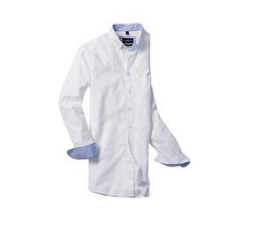 RUSSELL COLLECTION RU920M - MENS LONG SLEEVE TAILORED WASHED OXFORD SHIRT