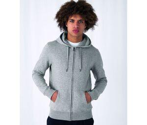 B&C BCU03K - Sweat Capuche zippé KING Heather Mid Grey