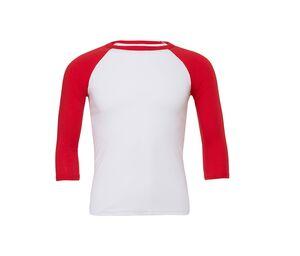 Bella + Canvas BE3200 - Baseball Sleeve T-Shirt White / Red
