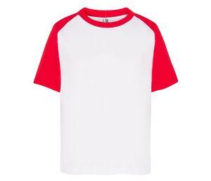 JHK JK153 - Kid's baseball t-shirt White / Red