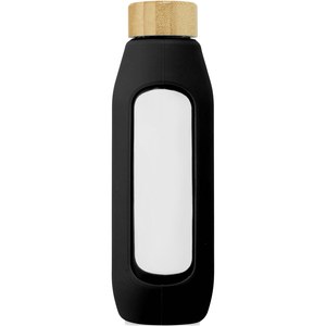 PF Concept 100666 - Tidan 600 ml borosilicate glass bottle with silicone grip Solid Black