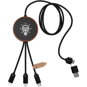 SCX.design 2PX073 - SCX.design C40 5-in-1 rPET light-up logo charging cable and 10W charging pad