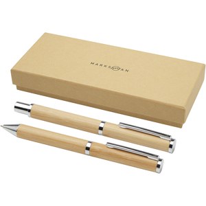 Marksman 107833 - Apolys bamboo ballpoint and rollerball pen gift set 