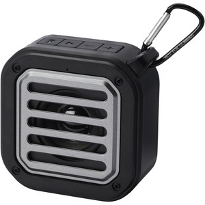 PF Concept 124347 - Solo 3W IPX5 RCS recycled plastic solar Bluetooth® speaker with carabiner 